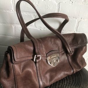 Authentic Prada leather shoulder bag
